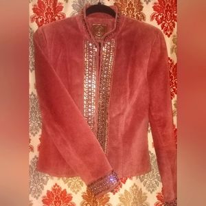 Suede leather western jacket